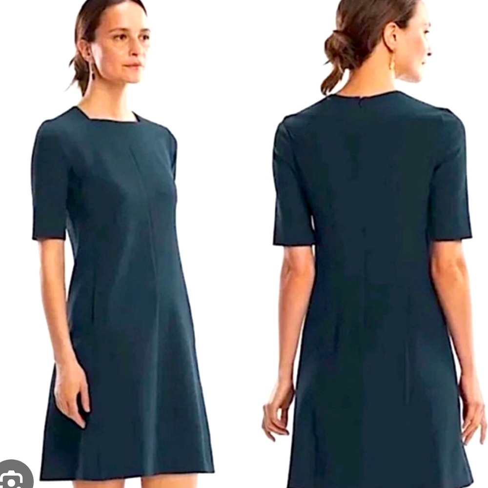 MM Lafleur The Emily Dress Womens 12 Green Workwear Career Office Pockets